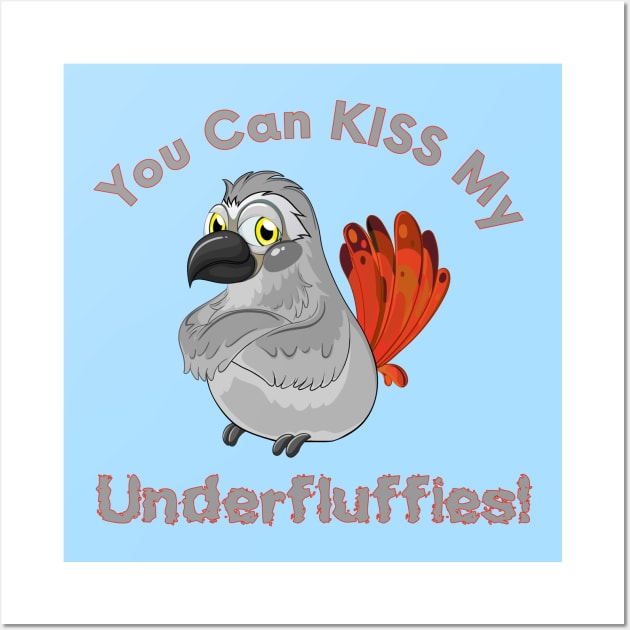 African Grey Parrot Kiss Underfluffies Wall Art by Einstein Parrot